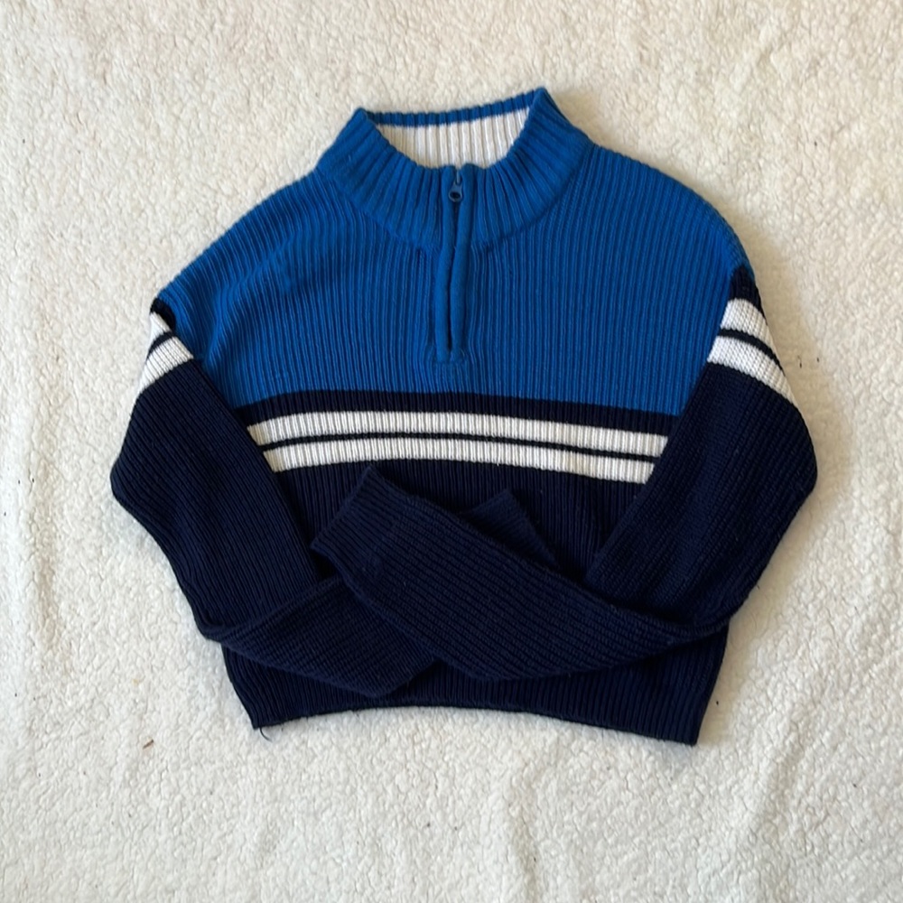 Blue Cropped Quarter-Zip